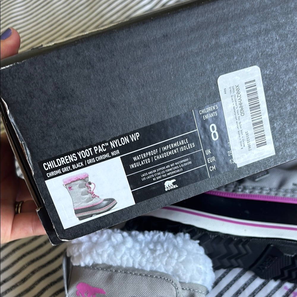 Sorel Kids' toddler Waterproof Winter Boots Yoot Pac Nylon- Gray and Black - Picture 3 of 4